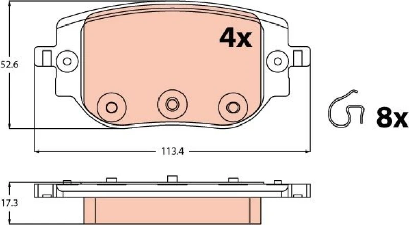 Image of Brake pad set TRW GDB2613