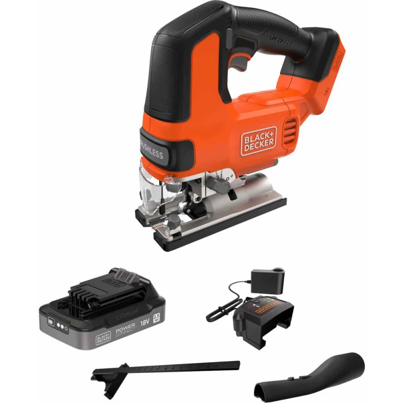 Image of Black and Decker BLCJS78 18v Cordless Brushless Jigsaw 1 x 2.5ah Li-ion Charger No Case BLCJS78E1