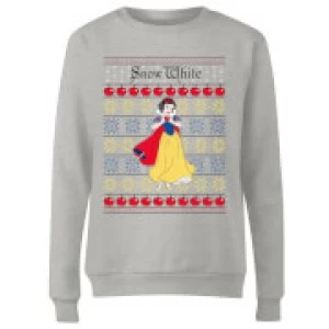 Image of Disney Classic Snow White Womens Christmas Sweatshirt - Grey - XXL