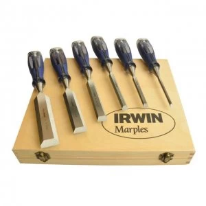 Image of IRWIN Marples M750 Splitproof Pro Bevel Edge Chisel Set, 6 Piece