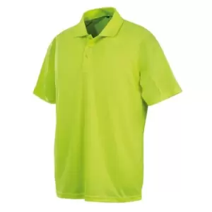 image of Spiro Impact Mens Performance Aircool Polo T-Shirt (L) (Flo Yellow)