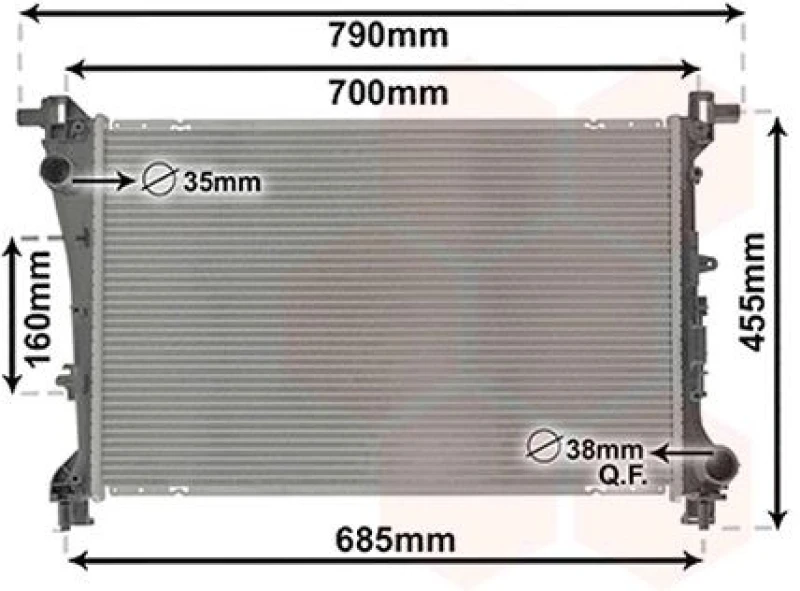 Image of VAN WEZEL Engine radiator VAN WEZEL 17012706