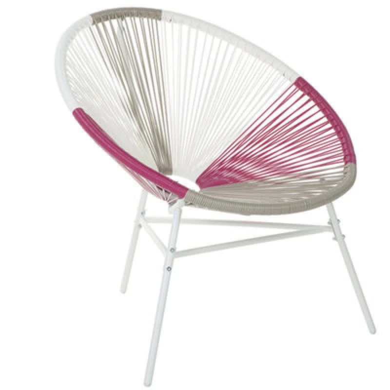 Image of Beliani Garden Chair Acapulco Pe Rattan Fuchsia Pink