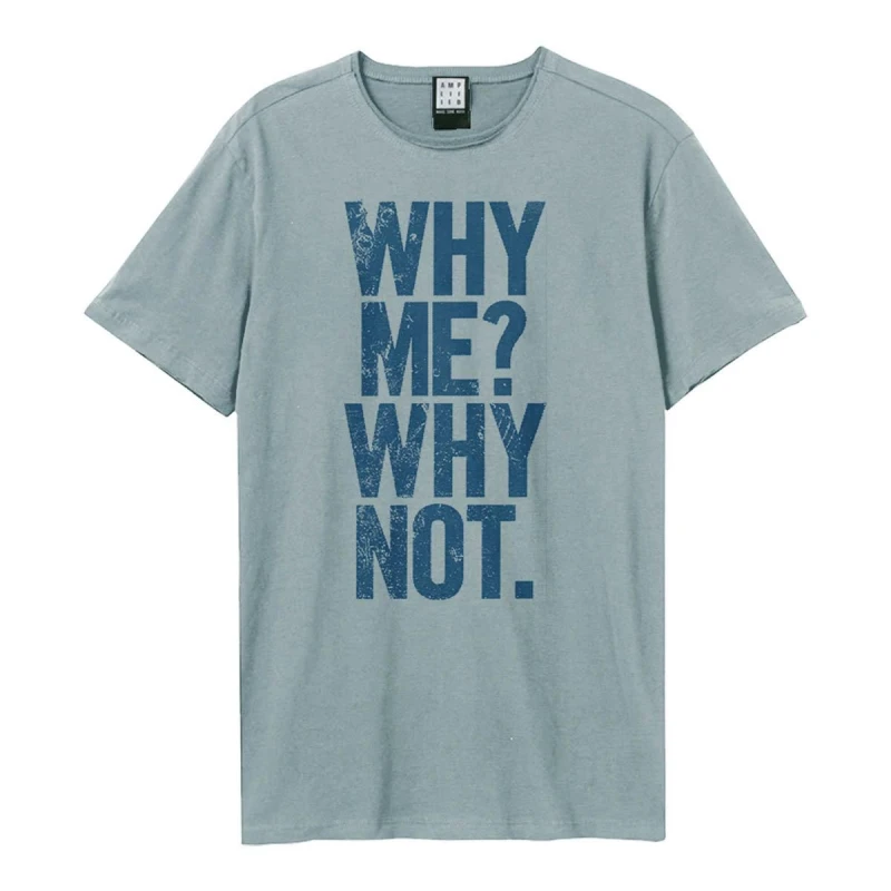 Image of Amplified Amplified Men Why Me Liam Gallagher T-Shirt in Pale Blue Size: X-Small Pale Blue XS Male 5063300695838