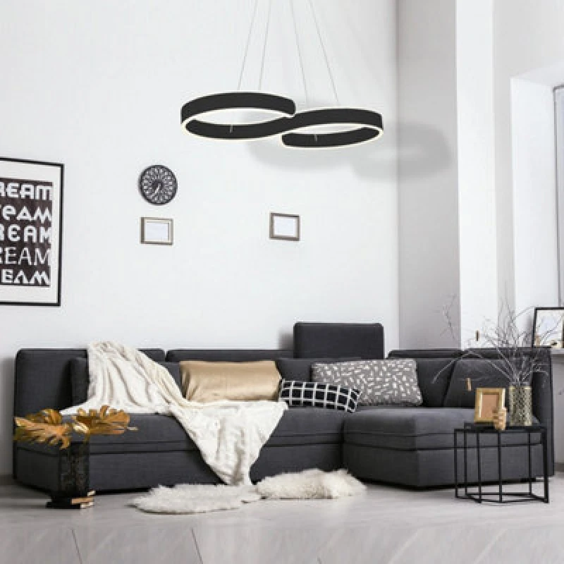 Image of Milagro Infinity Black LED Pendant Light Beautifully Crafted In The Shape Of An Infinity Sign With A 60W Efficient LED Light