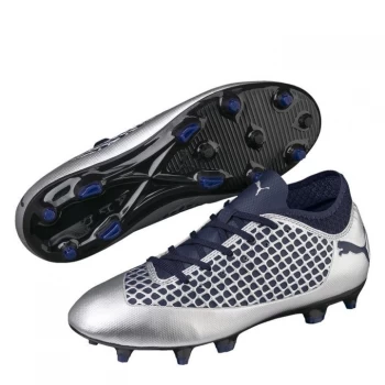 Puma Future 2.4 Junior FG Football Boots - Silver/Peacoat