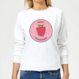Image of Berry Christmas Womens Christmas Sweatshirt - White - 3XL
