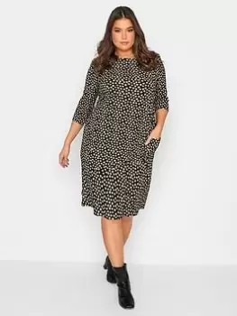 Image of Yours Tunic Pocket Dress Polka Dot - Black/White, Size 18, Women