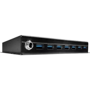 image of LINDY 7 Port USB 3.0 Metall Hub 7 ports USB 3.0 hub Black