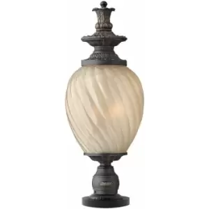 Image of Outdoor IP44 3 Bulb Wall Ground Pedestal Aged Iron LED E14 60W