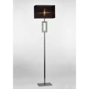 Florence Renctangle floor lamp with Black shade 1 bulb polished chrome / crystal