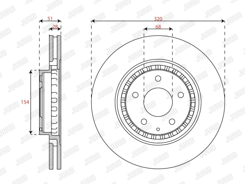 Image of Brake disc JURID 563714JC
