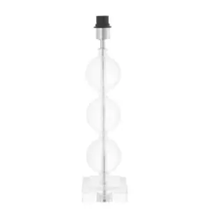 Image of Crystal Glass Three Sphere Table Lamp Light Base - Chrome Plated Metalwork