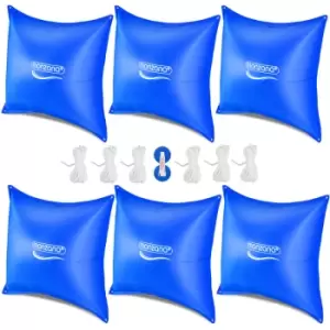 image of Monzana pool cushion up to -20°C XL air cushion XXL incl. rope PVC double seam safety valve eyelets cover winter storage 6x 120x120cm Poolkissen (de)