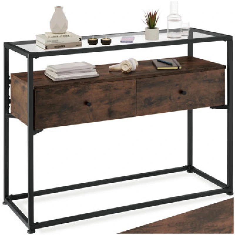 Image of Tectake Sideboard Reading - Industrial Wood Dark, Rustic