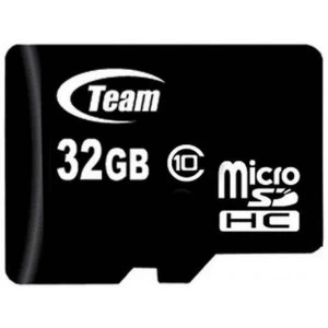 image of Team 32GB Micro SDHC Class 10 Flash Card with Adapter