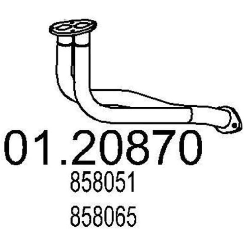 Image of MTS 01.20870 Exhaust Pipe Front, Length: 550mm Exhaust Pipe (17)