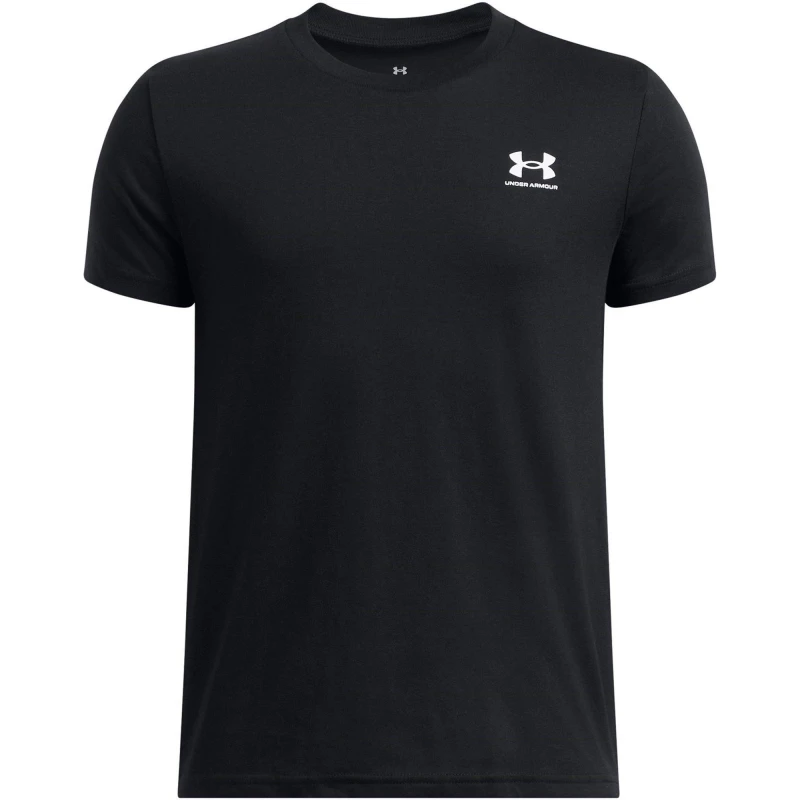 Image of Under Armour Armour UA Left Chest Logo Short Sleeve Boy's - Black 7 - 8 Years