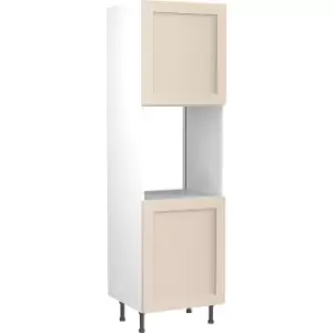 Image of Kitchen Kit Flatpack Shaker Kitchen Cabinet Tall Single Oven Unit Ultra Matt 600mm in Cashmere MFC