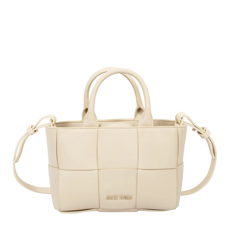 Image of Jack Wills Mini Weave Bag - Cream Cream One Size