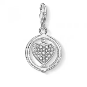 THOMAS SABO Silver Cubic Zirconia Rotating Heart Charm 1858-051-14