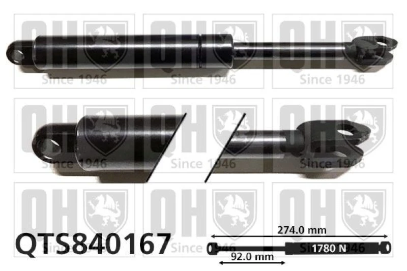 Image of QUINTON HAZELL Tailgate strut QUINTON HAZELL QTS840167