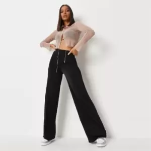 image of Missguided Wide Leg Trouser - Black