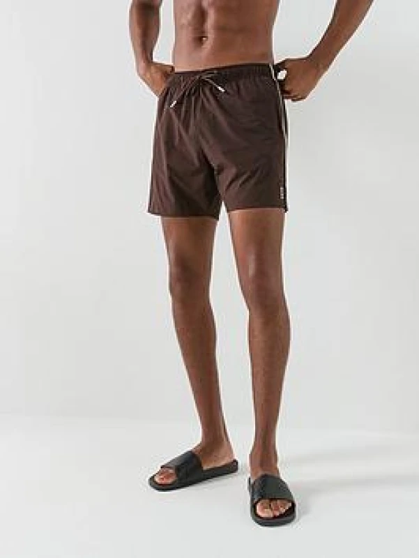 Image of Boss Mens Iconic Swim Shorts Swim Shorts S Brown 35221705350