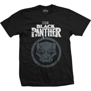 Image of Marvel Comics - Black Panther Big Icon Unisex Large T-Shirt - Black