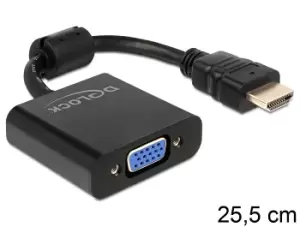 Image of DeLOCK 65512 video cable adapter 0.254 m VGA (D-Sub) HDMI Type A...