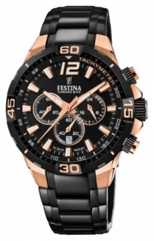 image of Festina Chrono Bike 2020 Back Dial Black Steel Bracelet Watch