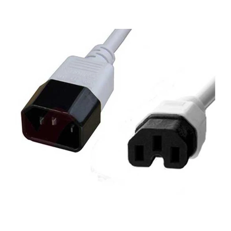 Image of FDL 1M IEC MAINS EXT. CBL.- C14 PLUG TO C15 (HOT) SKT - WHITE