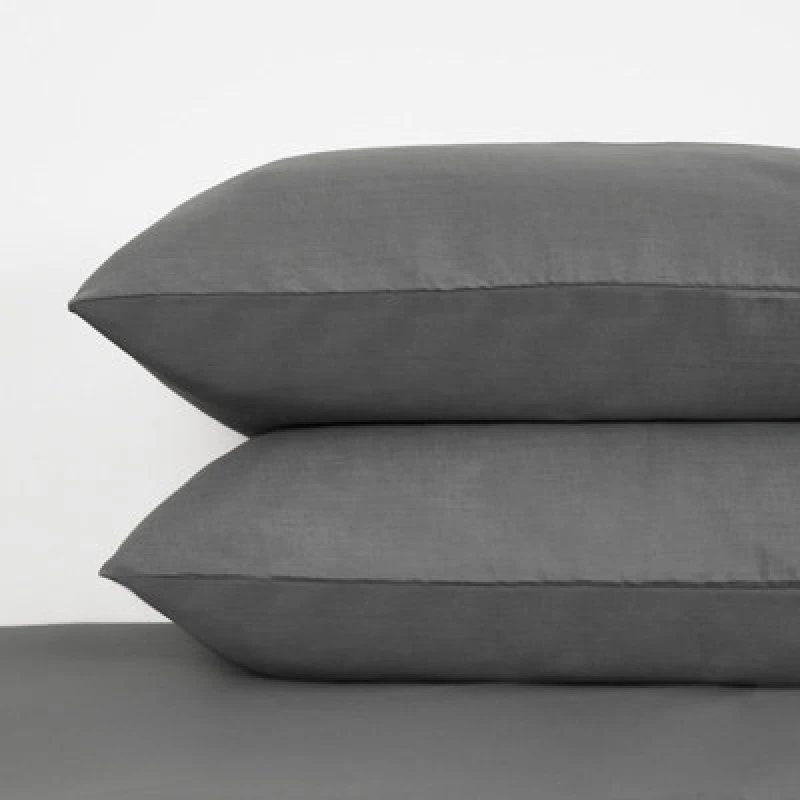 Image of OHS OHS 2 x Soft Polycotton Oxford Edge Housewife Set in Dark Grey Dark Grey One Size Unisex 5027434153282