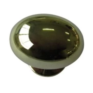 Image of BQ Polished Brass Effect Oval Furniture Knob Pack of 6