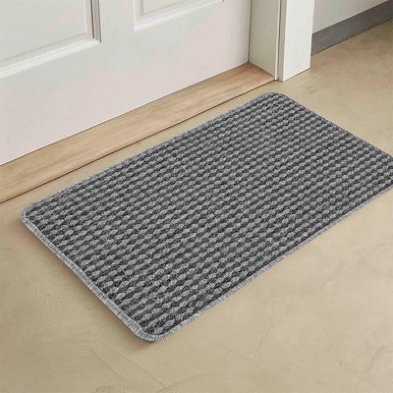 Image of Eden Non Slip Washable Dirt Trapper Indoor Doormat - Kitchen Mats - Floor Mats - Grey 40X60 Cm