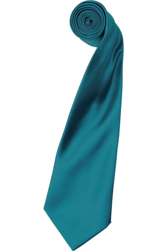 Image of Premier Premier Colours Satin Tie in Teal Teal One Size Unisex 5063470723010