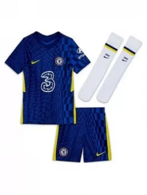 image of Nike Chelsea Little Kids 21/22 Home Kit, Blue, Size M