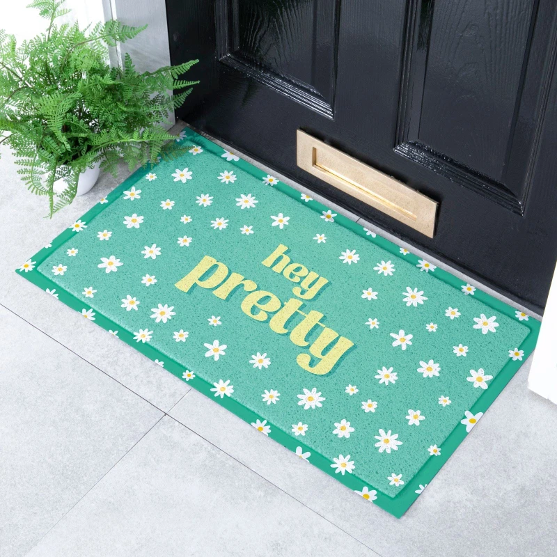 Image of Native Natural Hey Pretty Flowers Doormat (70 X 40Cm)