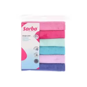 Image of Sorbo - Bubble Gum Microfibre Cloths 6 Pack
