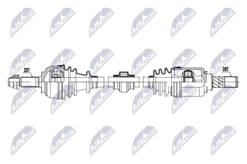 Image of NTY NPW-NS-199 Drive shaft Manual Transmission, Front Axle Left Drive Shaft (13)
