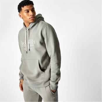 image of Jack Wills Batsford Graphic Logo Hoodie - Washed Khaki