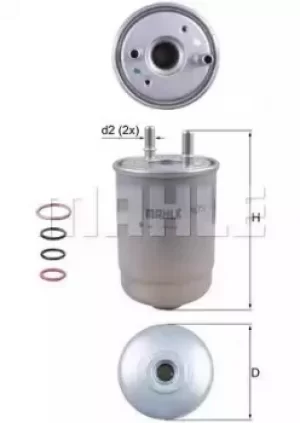 Image of Fuel Filter KL752/2D 72375134 by MAHLE Original