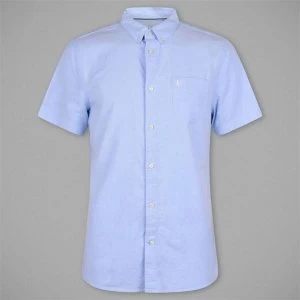 image of Jack Wills Stableton Short Sleeve Oxford Shirt - Sky Blue