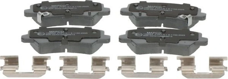Image of MAPCO 106053 Brake pad set Rear Axle, with acoustic wear warning, with accessories Brake Pad Set,disc brake (402)