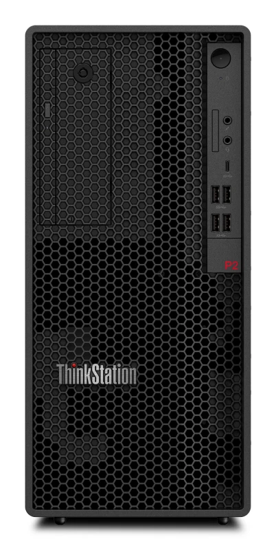 Image of Lenovo ThinkStation P2 Tower Core i7-14700 16GB RAM 512GB SSD NVIDIA T400 Windows 11 Pro Workstation PC 30FR000RUK Black