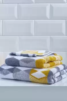 Image of 'Hexagon' 100% Cotton Jacquard Luxury Towel
