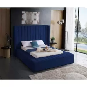 Image of Kensington Upholstered Beds - Plush Velvet, King Size Frame, Blue - Blue
