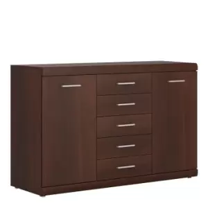 image of Imperial 2 Door 5 Drawer Sideboard In Dark Mahogany Melamine