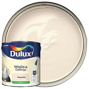 Image of Dulux Walls & Ceilings Magnolia Silk Emulsion Paint 2.5L