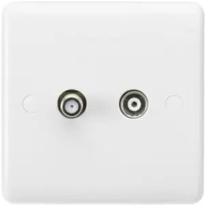 Image of KnightsBridge Curved Edge Coax TV and SAT TV Outlet